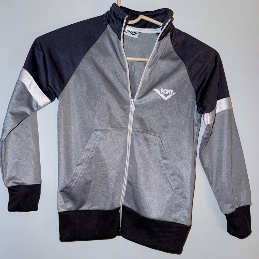 Pony Gray and White Athletic Jacket